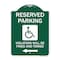 Signmission Reserved Parking Violators Fined & Towed Left Arrow, Green & White Alum, 18" x 24", GW-1824-22998 A-DES-GW-1824-22998 - alternate 1